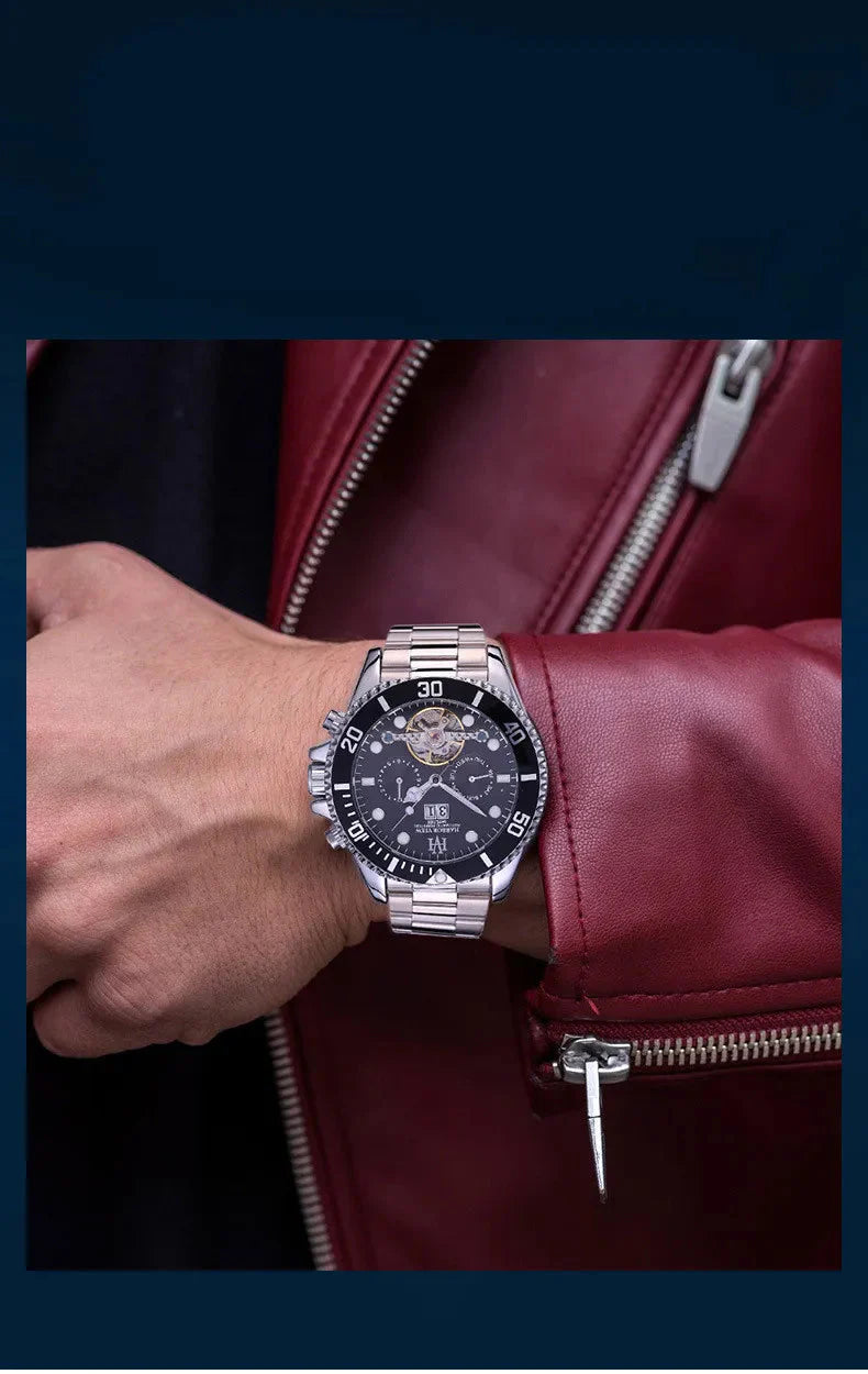 ARBOR VIEW Tourbillon Green Mechanical Watch Anti Spier