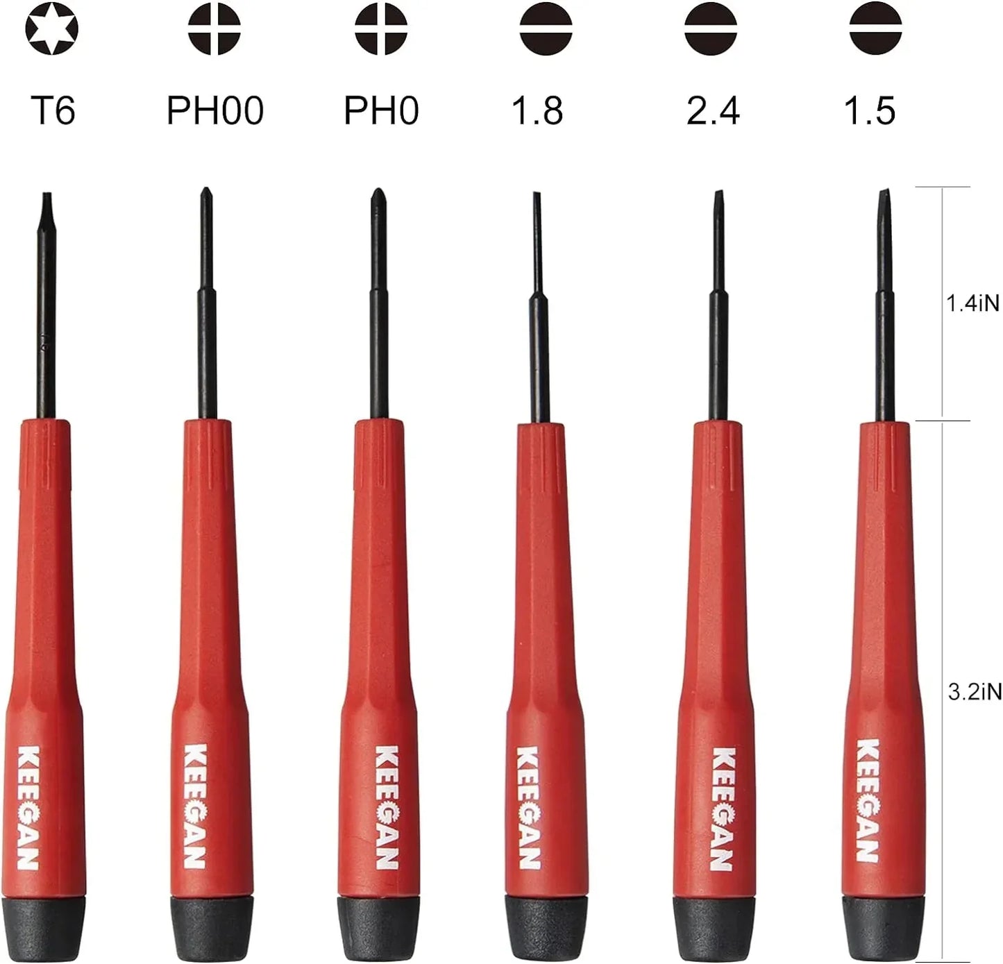 6 Piece Precision Screwdriver Tool Set Eyeglass Repair Computer Kit Magnetic Bit Anti Spier