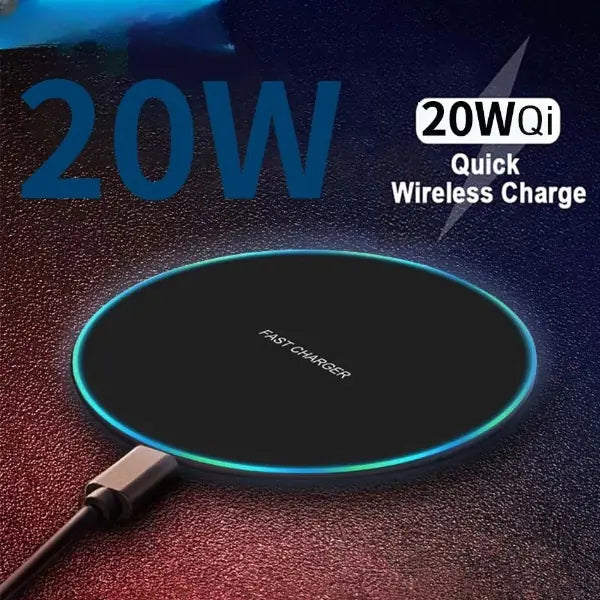 20W Qi Wireless Charger: Fast Charging for iPhone, Samsung, Xiaomi, Huawei, and More! Anti Spier