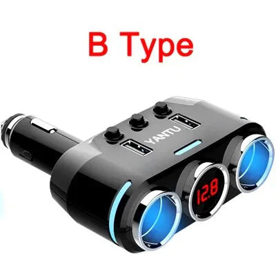 12V-24V Car splitter Cigarette Lighter Socket Plug Dual USB Charger Adapter Anti Spier