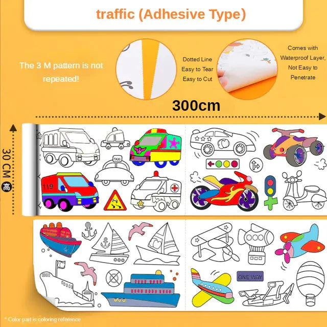 Coloring Paper Roll Graffiti Scroll Puzzle Toy Anti Spier