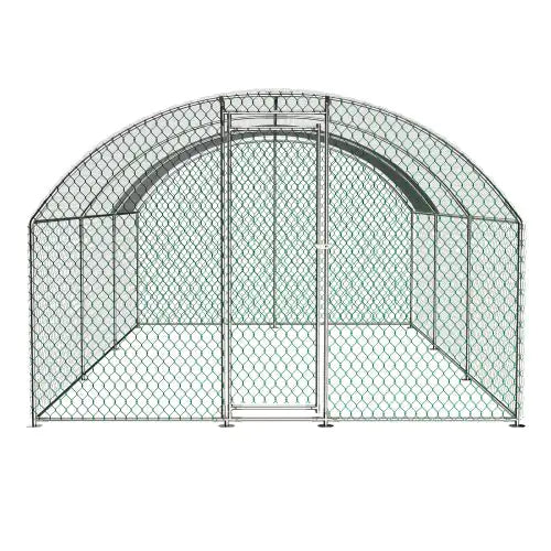 Large Chicken Coop Metal Chicken Track With Waterproof And UV Cover, Dome Shape Walk-In Fence Chicken Coop For Outdoor And Yard Farm Use