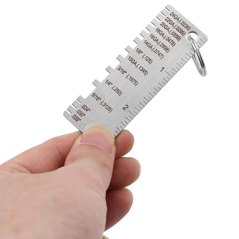 2PCS Thickness Gage Sheet Metal Gauge Measuring Tool Wire Gauge Stainless Steel Anti Spier