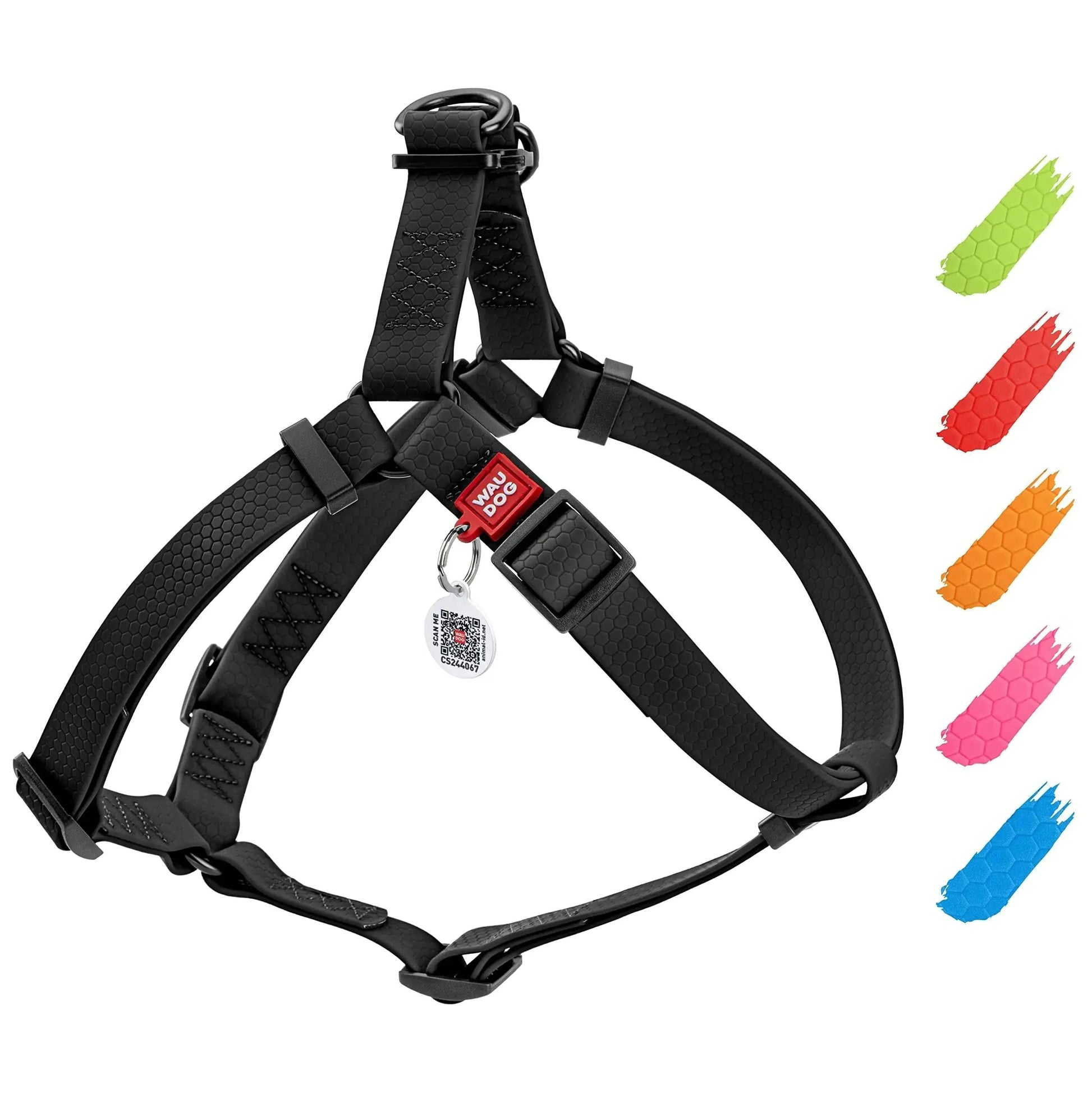 Black Waterproof Dog Harness Adjustable for Small Dogs S Size 1622 inch Anti Spier