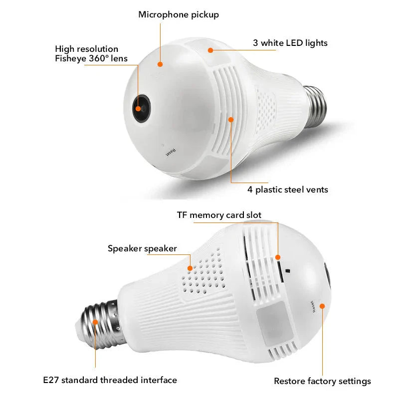 Panoramic Light Bulb Camera Anti Spier