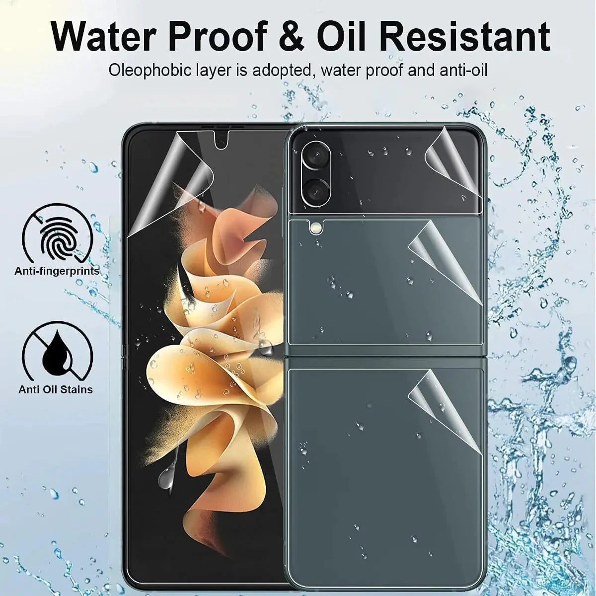 For Samsung Galaxy Z Flip 3 5G Soft Hydrogel Screen Protector Film/HD Lens Cover Anti Spier