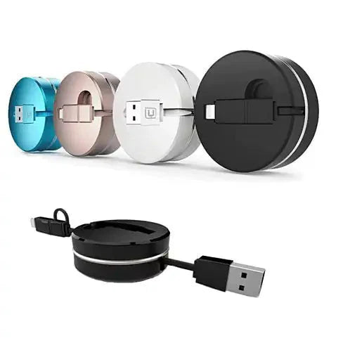 Puck N Roll Retractable Pocket Size Charging Cable For All Smart Devices Anti Spier