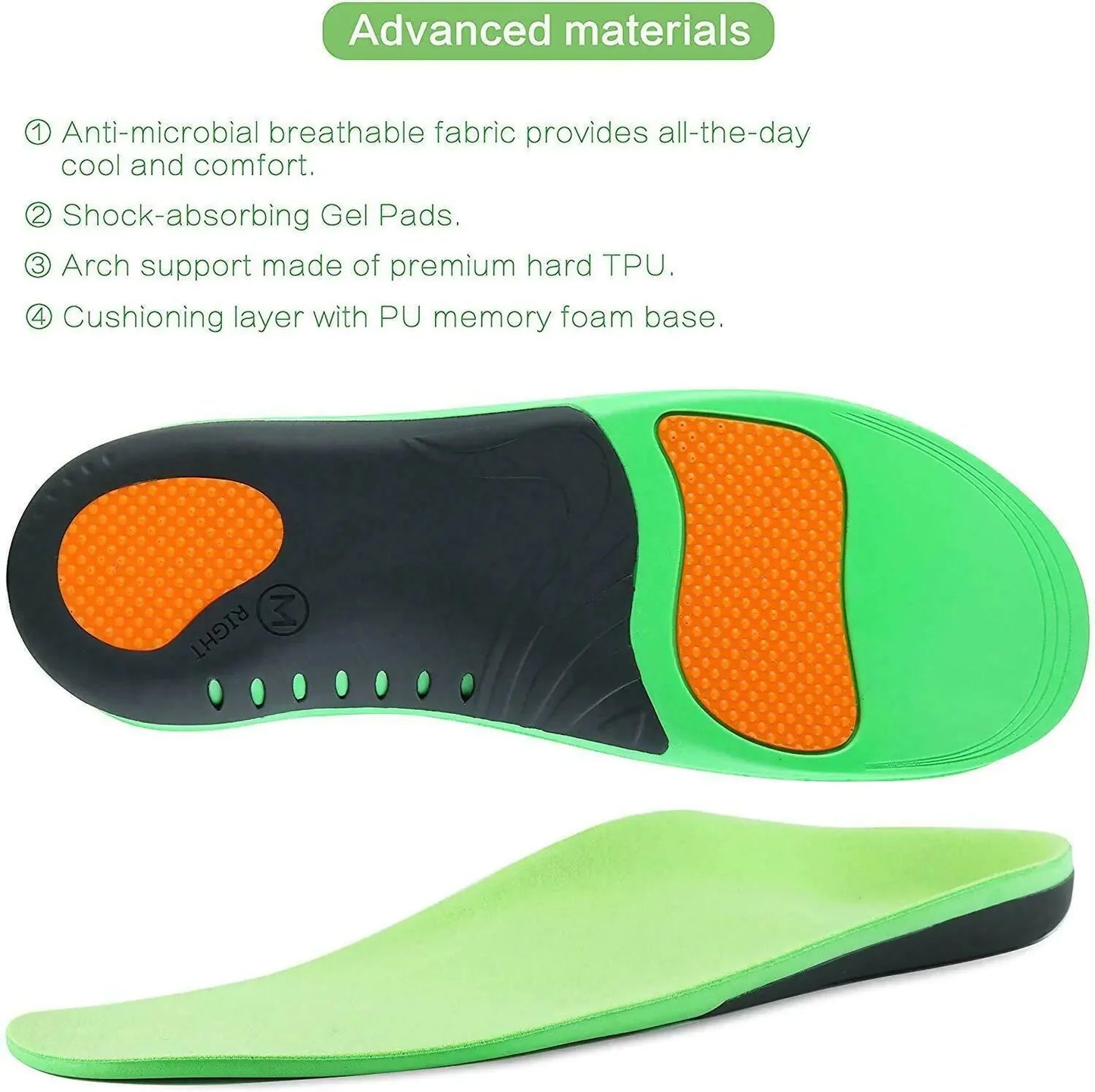 Orthotic Shoe Insoles Inserts Flat Feet High Arch Support For Plantar Fasciitis Anti Spier