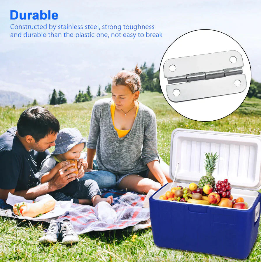 3PCS Stainless Steel Cooler Hinges & Screws Replacements For Igloo Cooler Parts Anti Spier