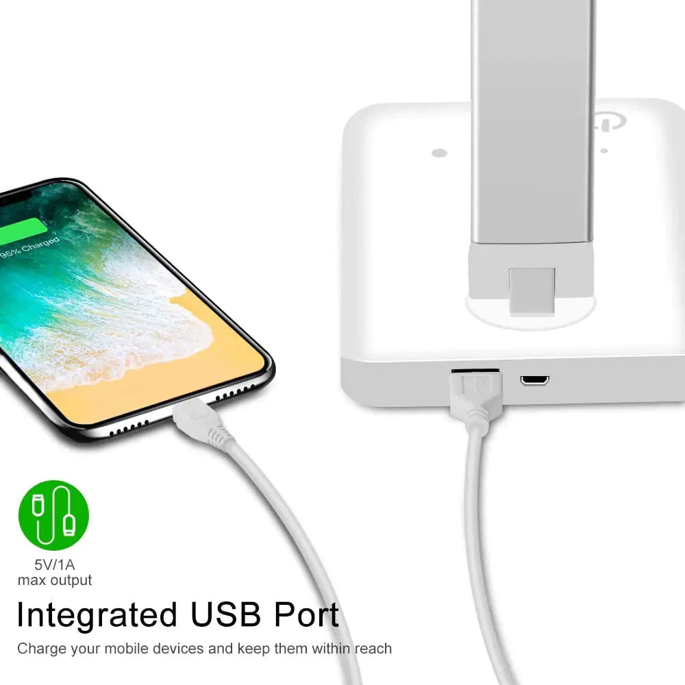 5 Lighting Mode LED Desk Lamp + Wireless Phone Charger Anti Spier