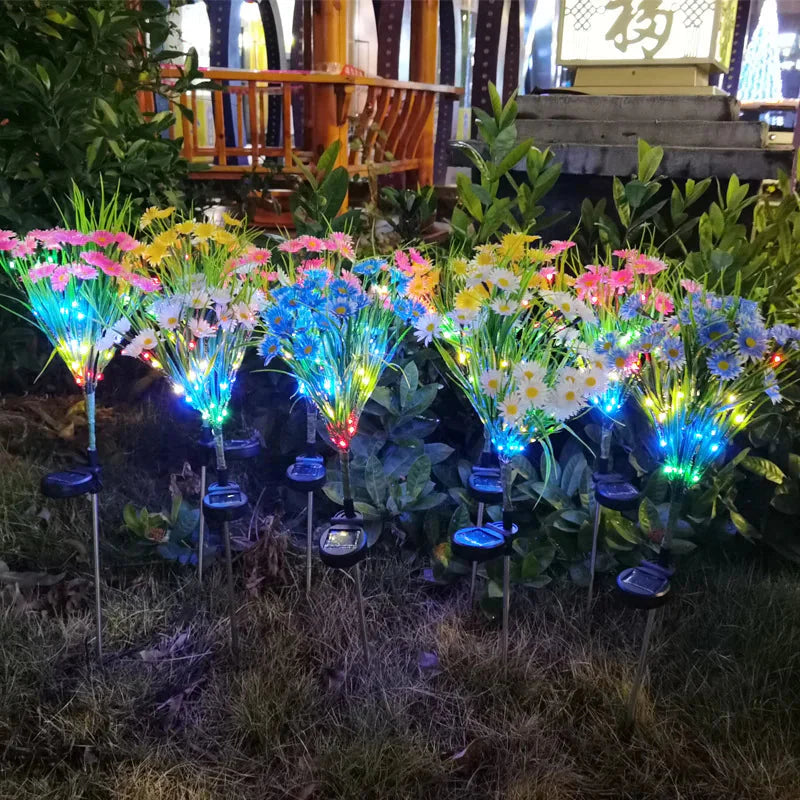 Solar Garden Lights LED Flower Stake Lamp Outdoor Yard Waterproof Patio Decor Anti Spier