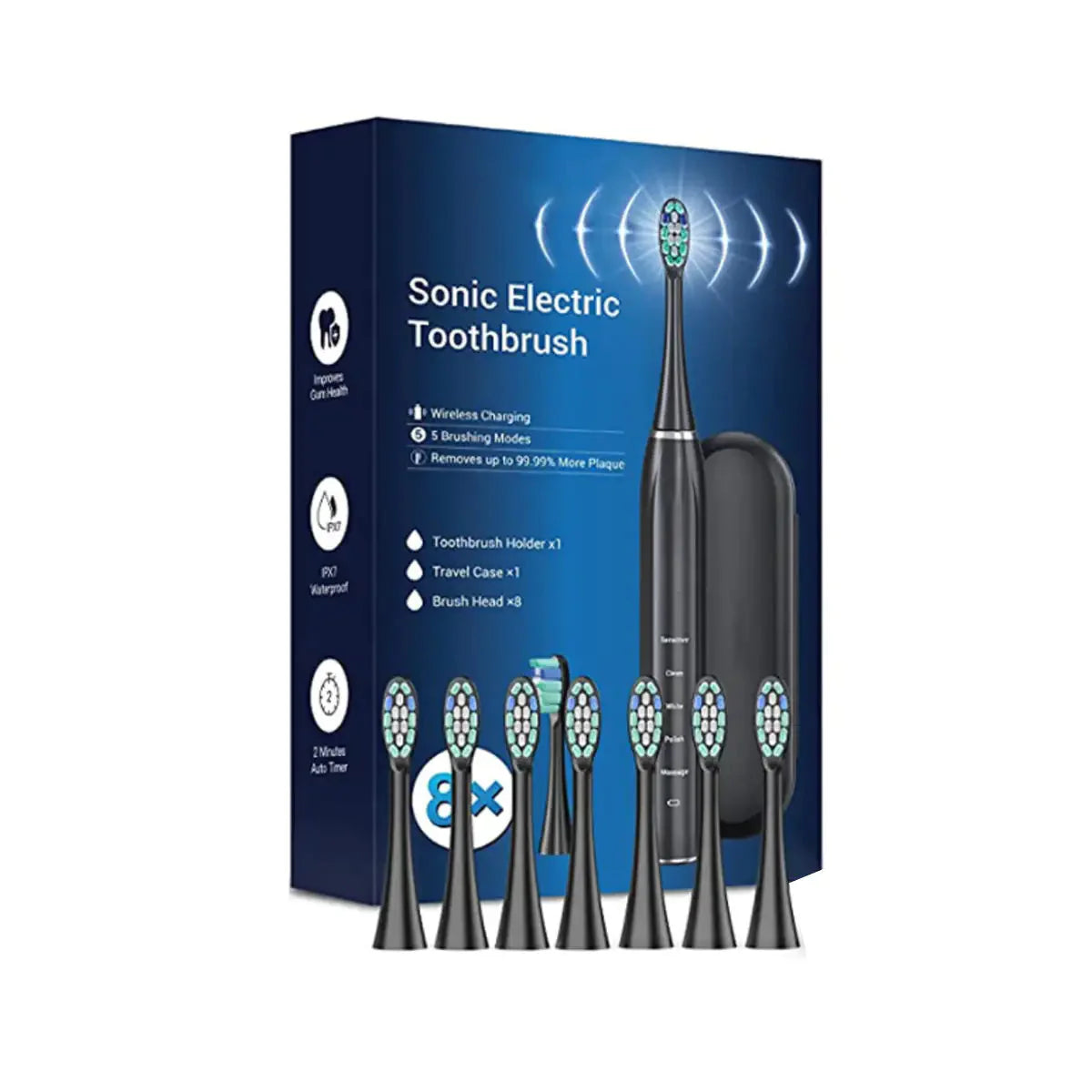 Smart Sonic Dental Care Toothbrush With 8 Brush Heads Anti Spier