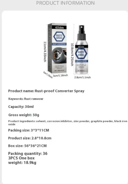 Anti Corrosion Rust Spray Anti Spier