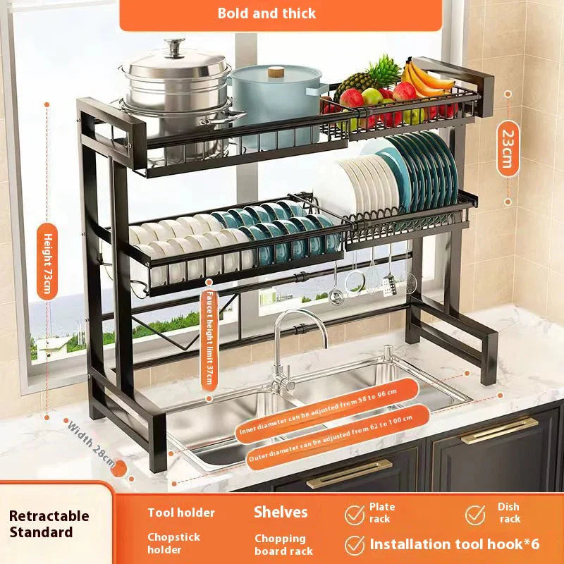 Adjustable Kitchen Dish Rack Anti Spier