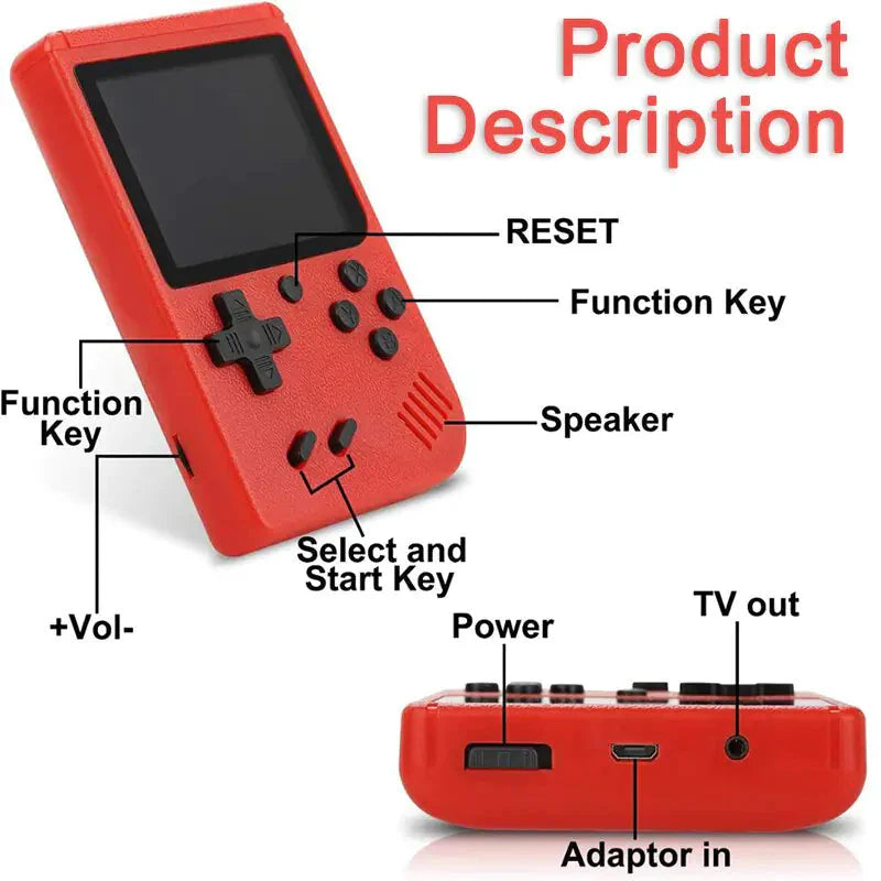 Handheld Game Console Built-In 800 Classic Games Anti Spier