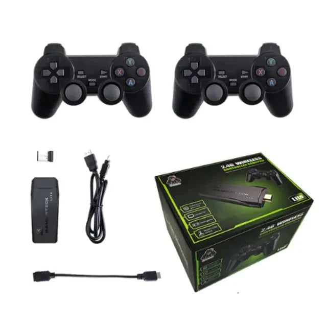 Ewwke M8 Video Game Console 2.4G Double Wireless Controller Game Stick 4K 10000 Games 64GB Retro Games Anti Spier