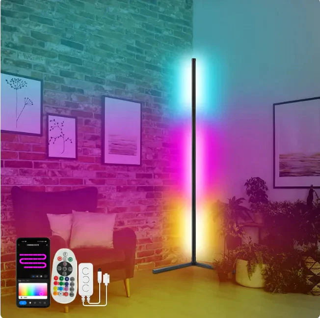 Symphony RGB Smart Corner Floor Lamp with Bluetooth & App Control Anti Spier