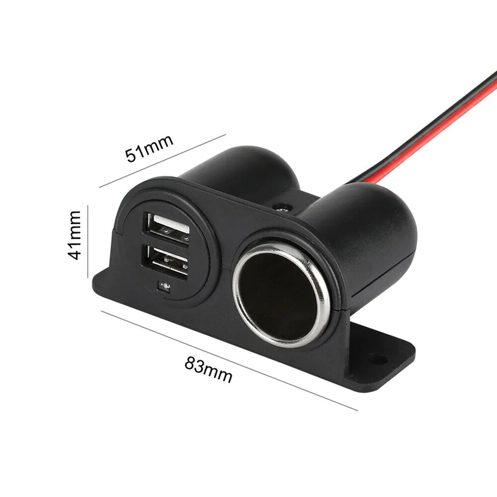 Car Cigarette Lighter Socket Splitter Dual USB Charger Power Adapter Outlet 12V Anti Spier