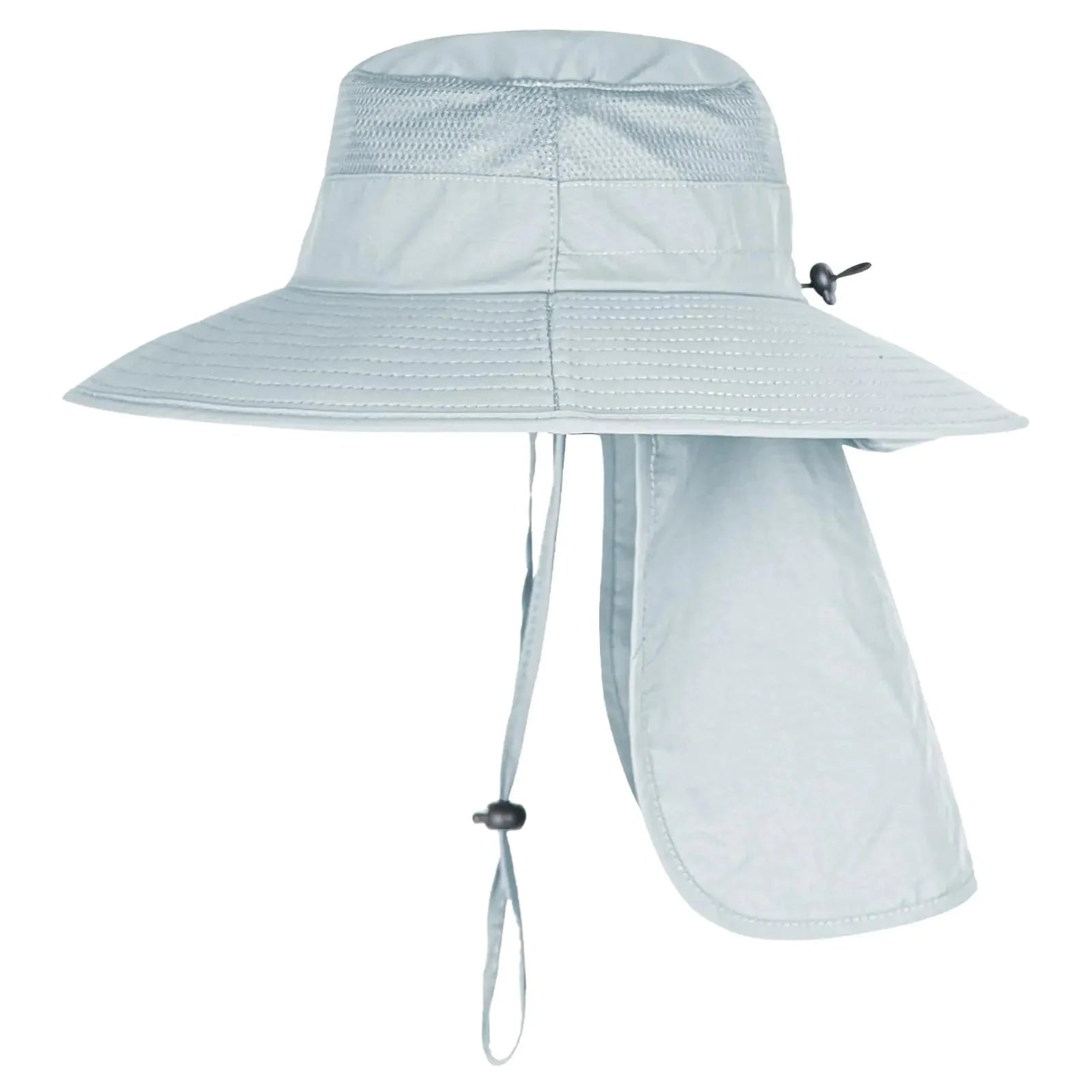 Sun Hats for Men Women Fishing Hat UPF 50+ Breathable Wide Brim Bucket Hats Summer UV Protection Safari Hat with Neck Flap Black/Light Grey 2 Anti Spier