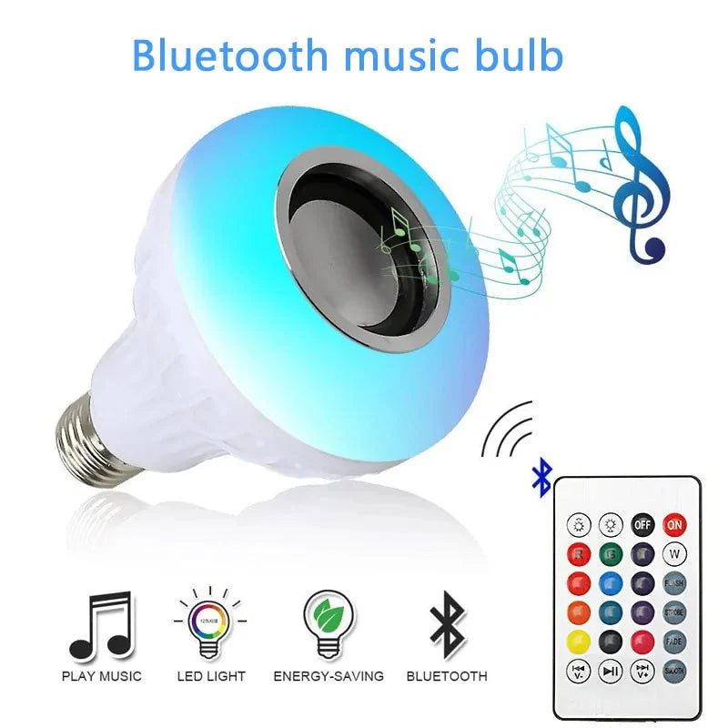 LED Bulb RGB Light Wireless Bluetooth Audio Speaker Anti Spier