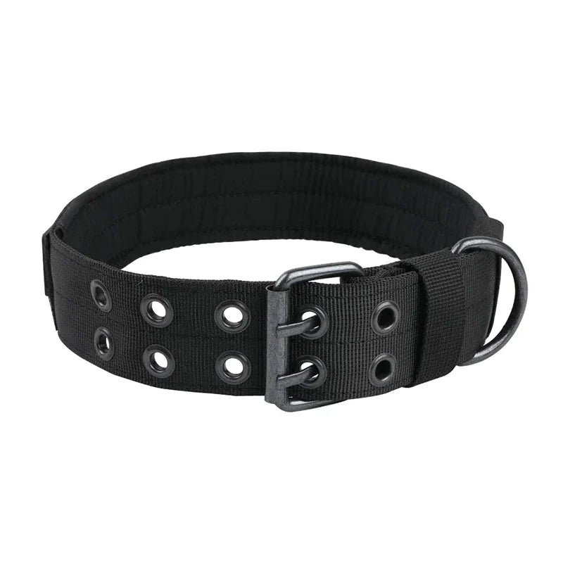 2" Wide Tactical Heavy Duty Nylon Large Dog Collar K9 Military With Metal Buckle Anti Spier