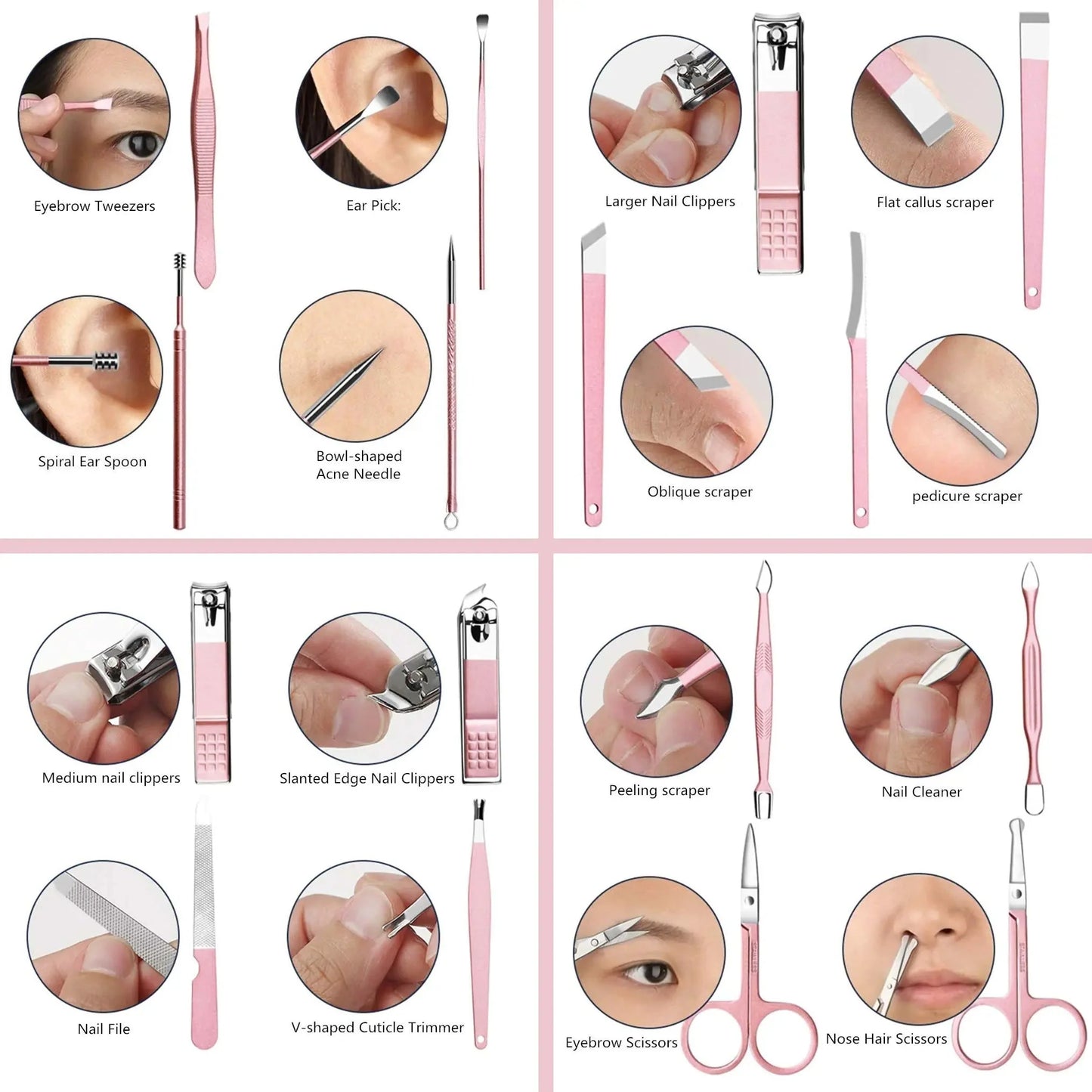 18 In 1 Lovely Lady DIY Manicure Pedicure Tool Set Anti Spier