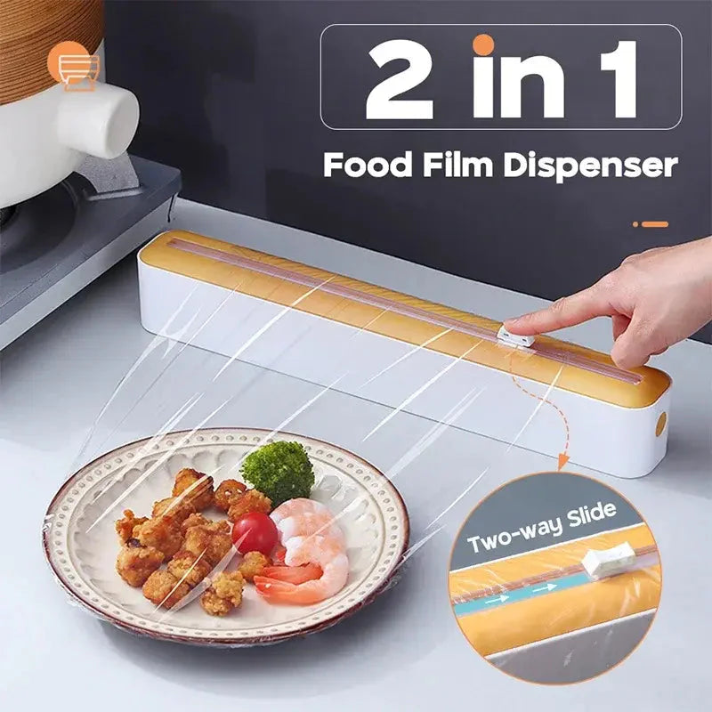 Food Film Dispenser with Magnetic Wrap Anti Spier