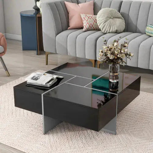 Unique Design Coffee Table With 4 Hidden Storage Compartments Anti Spier