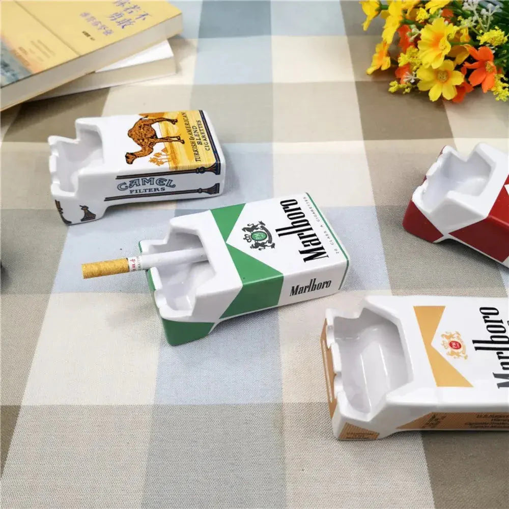 Retro Ceramic Cigarette Case Ashtray Anti Spier
