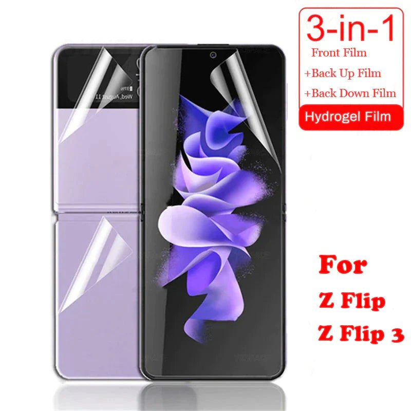 For Samsung Galaxy Z Flip 3 5G Soft Hydrogel Screen Protector Film/HD Lens Cover Anti Spier