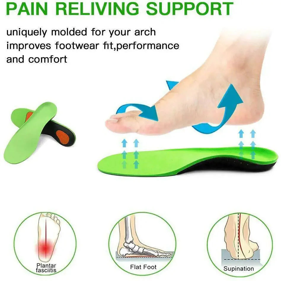 Orthotic Shoe Insoles Inserts Flat Feet High Arch Support For Plantar Fasciitis Anti Spier