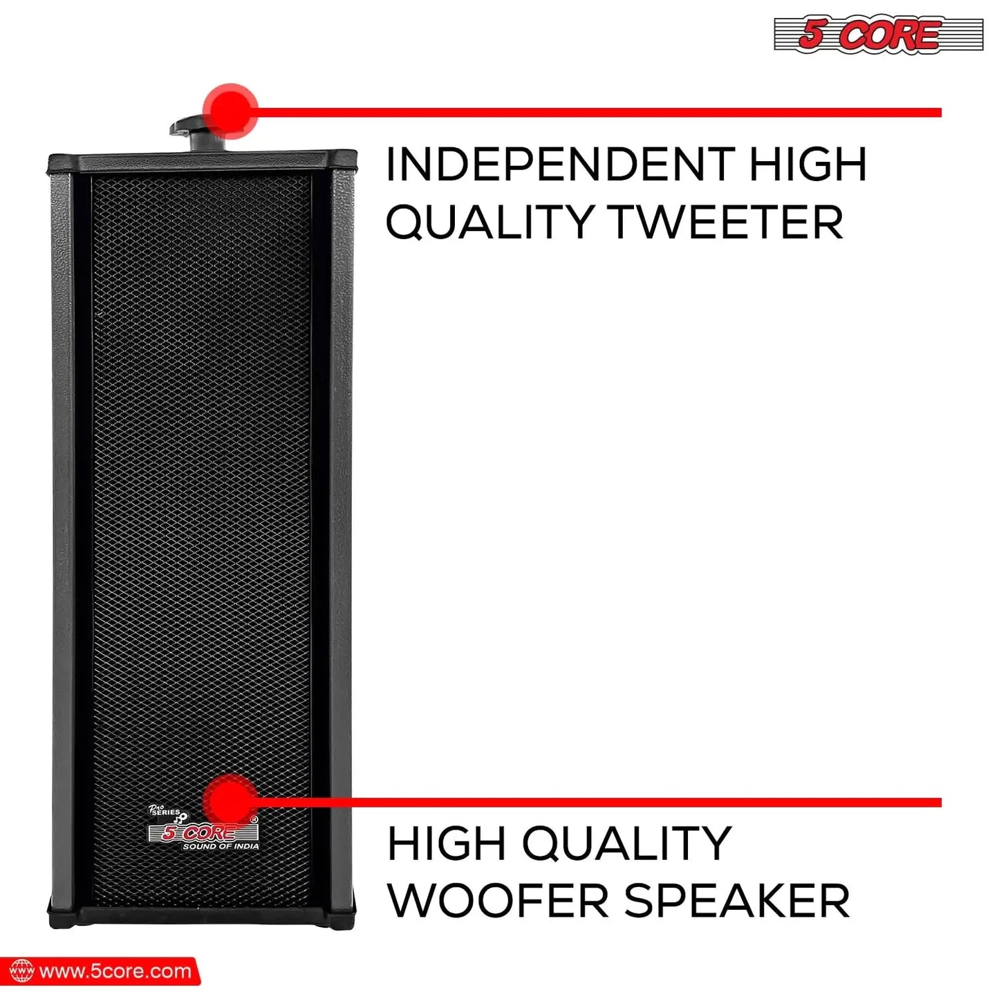 5Core Outdoor Speakers Stereo In Wall 100W Peak Passive Home Audio System Anti Spier