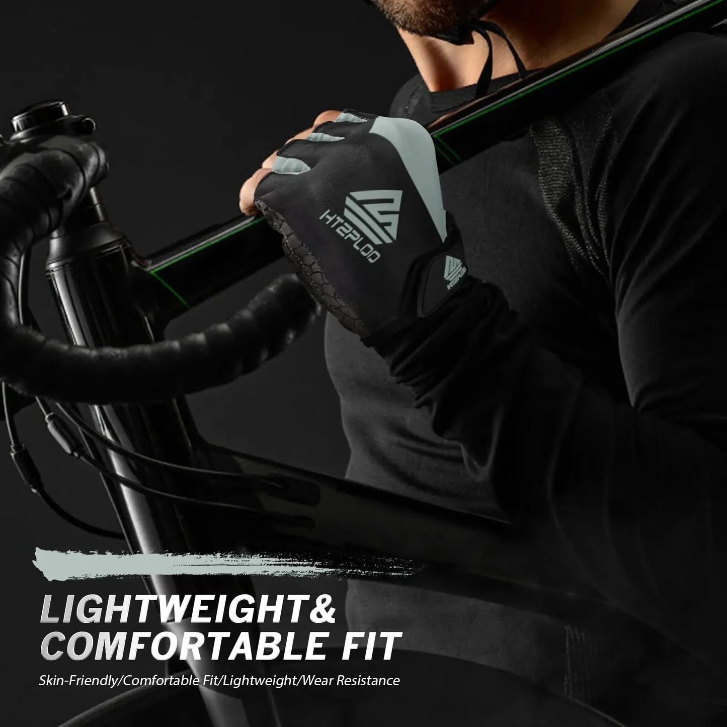 Bike Gloves Cycling Gloves Biking Gloves Bicycle Gloves for Men Women with Anti-Slip Shock-Absorbing Pad,Light Weight Half Finger Gloves for Cycling Workout Training Outdoor Black&gray X-Large Anti Spier