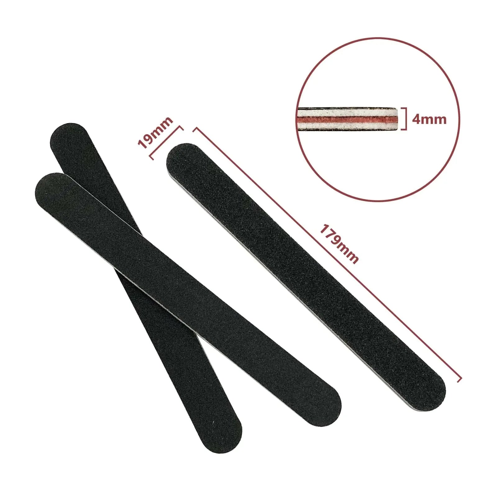 20 Pack 100/180 Grit Nail Files, Black Professional Reusable Emery Boards Manicure Tool for Acrylic Nails, Nail Buffering Files Anti Spier