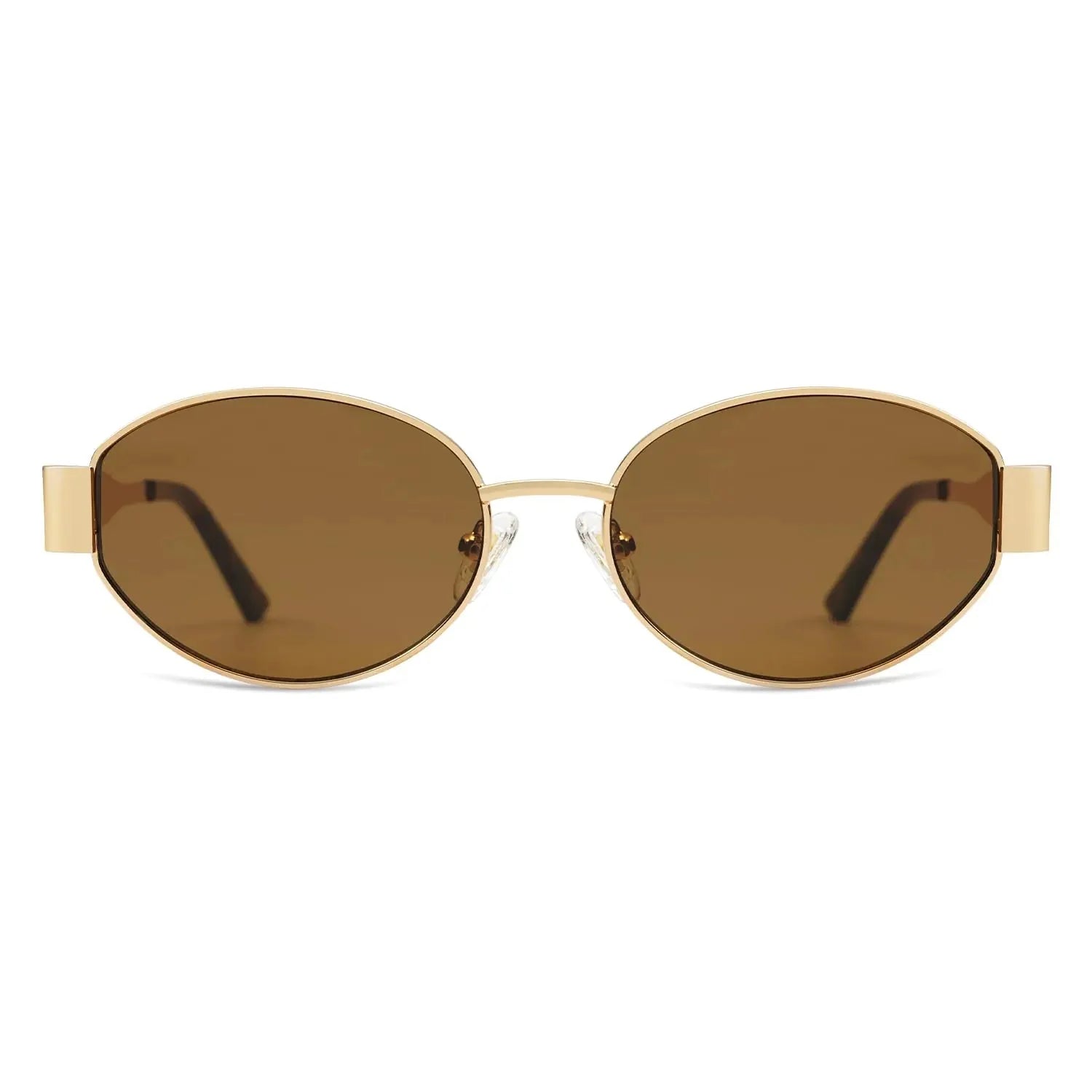 SOJOS Retro Oval Sunglasses for Women Men Trendy Sun Glasses Classic Shades UV400 Protection SJ1217 Gold/Grey Anti Spier