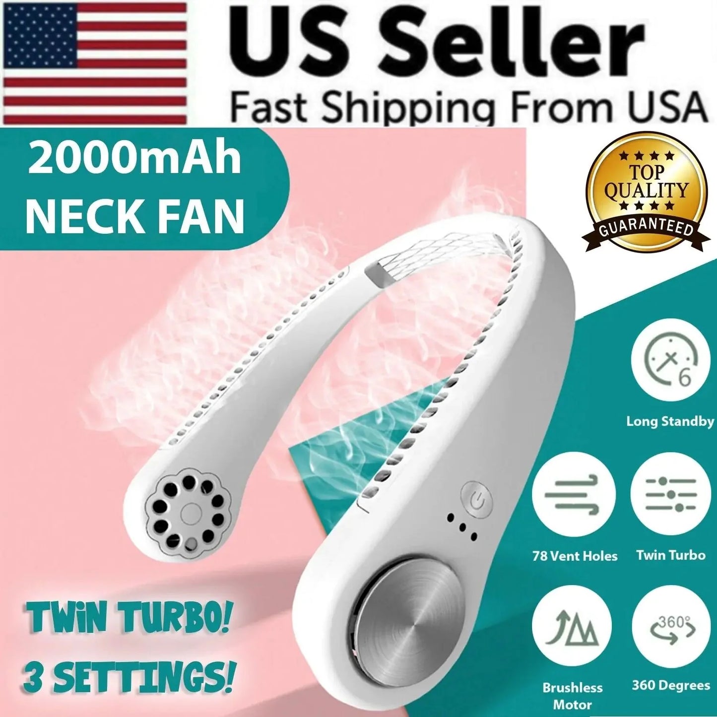 USB Portable Hanging Neck Fan Cooling Air Cooler Little Electric Air Conditioner Anti Spier