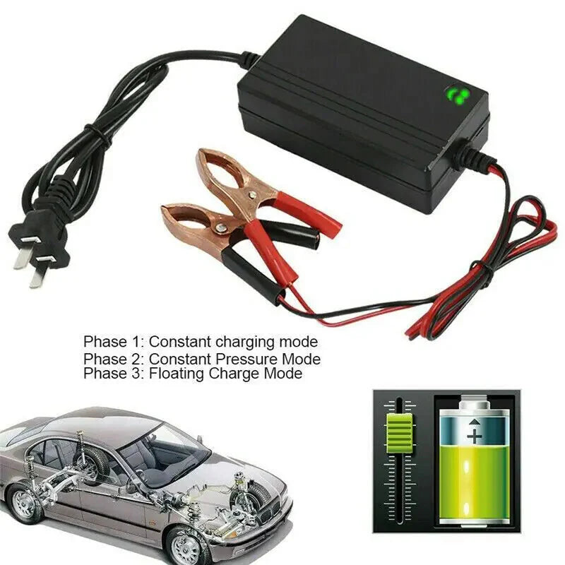Portable 12V Auto Car Battery Charger Truck Trickle Maintainer Boat Motorcycle Anti Spier