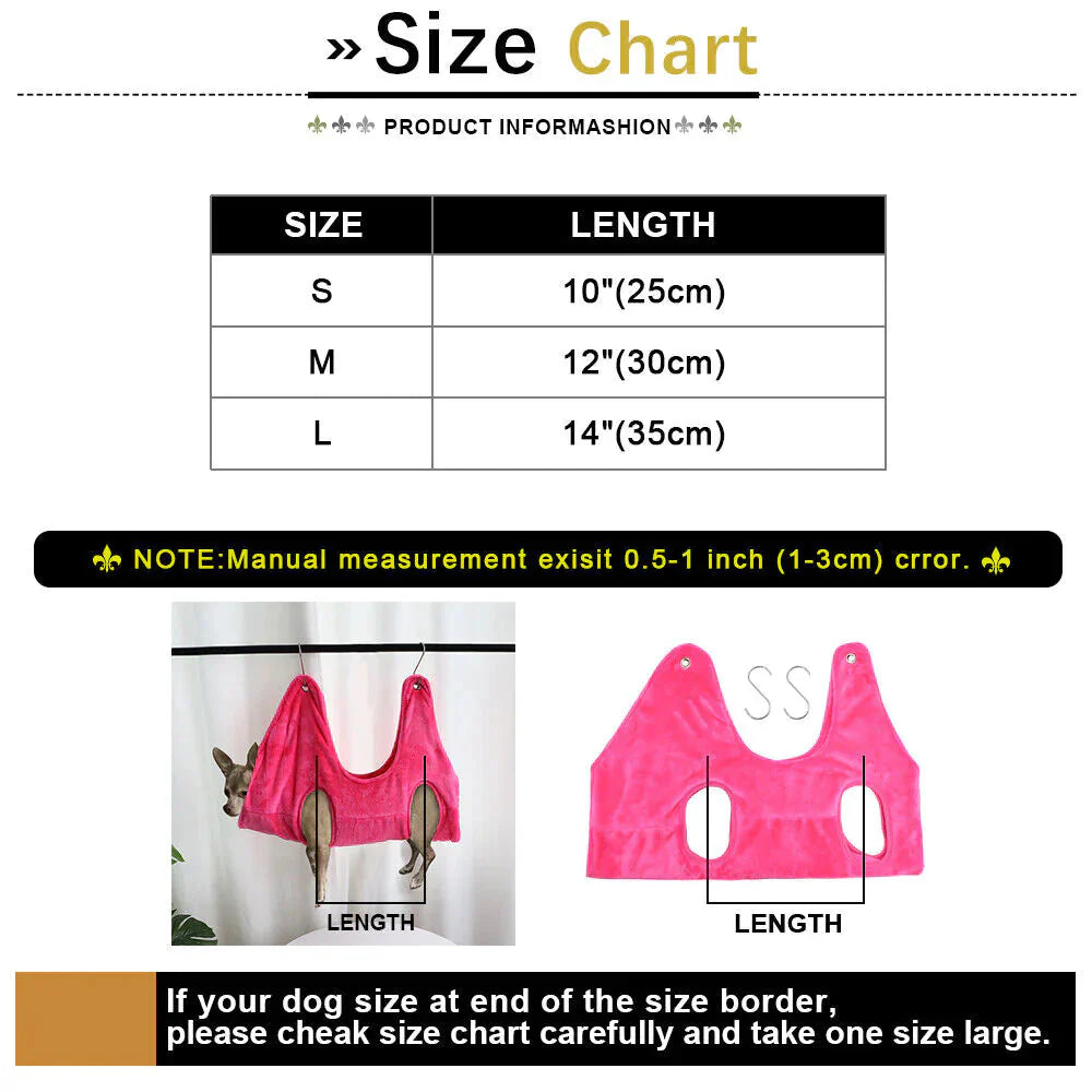 Portable Pet Dog Cat Grooming Hanging Hammock Harness Breathable Groom Helper US Anti Spier