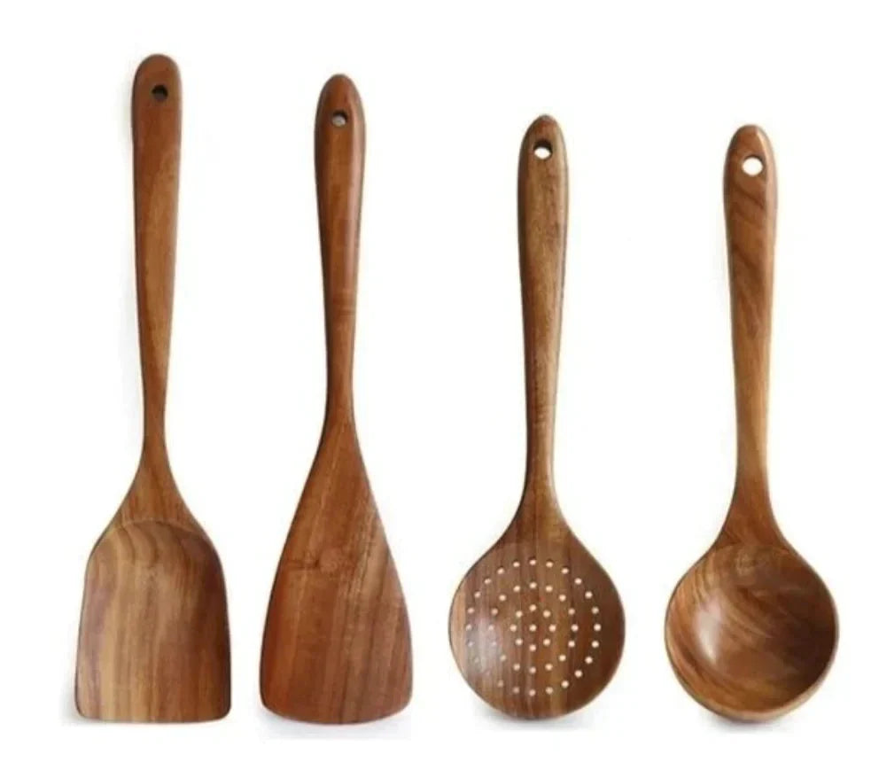 Essential Non-Stick Cookware & Wooden Spoon Set Anti Spier