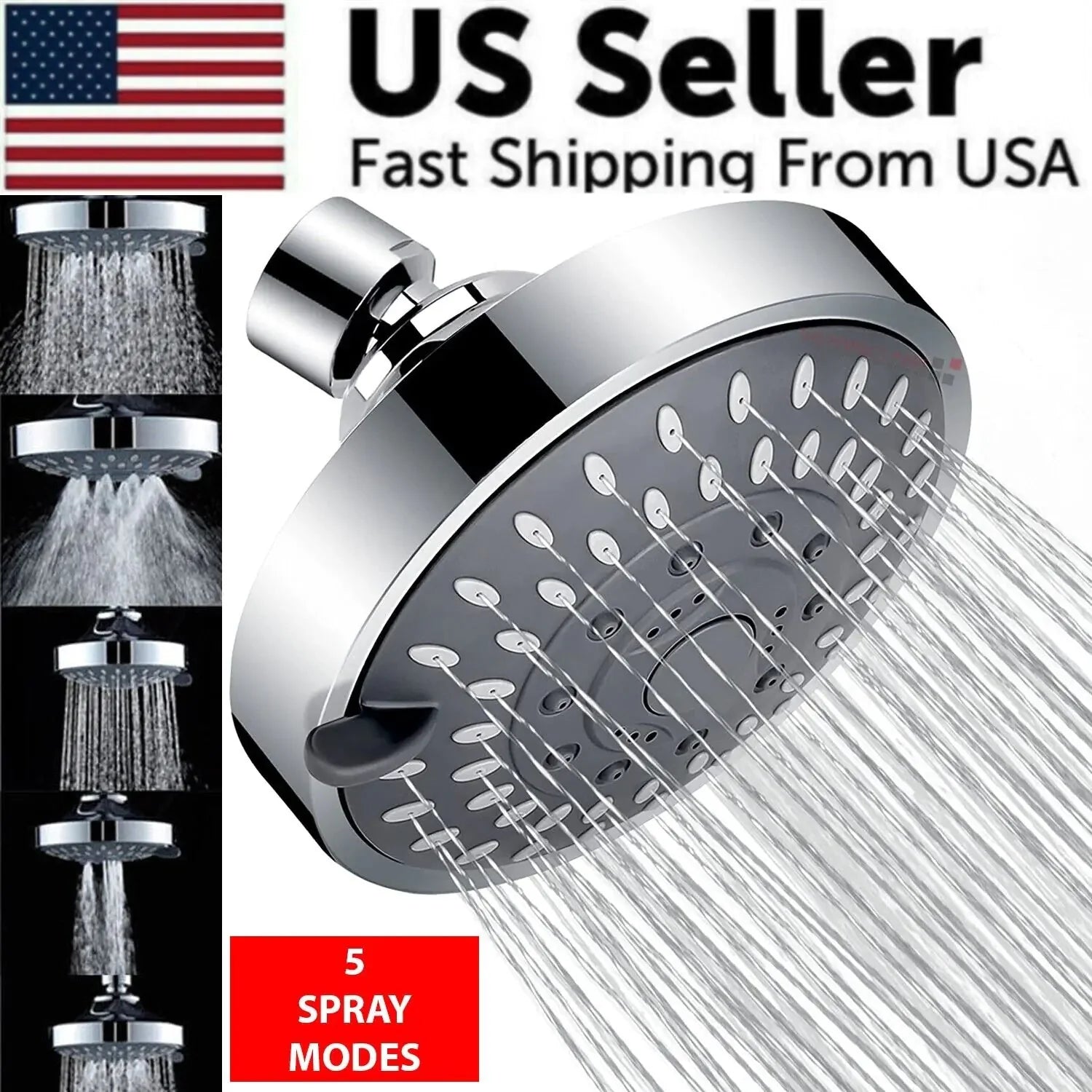 Shower Heads Handheld Spray High Pressure Adjustable Showerhead Top Spray Bath Anti Spier
