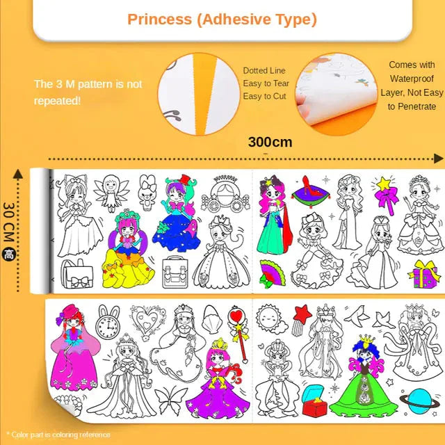 Coloring Paper Roll Graffiti Scroll Puzzle Toy Anti Spier