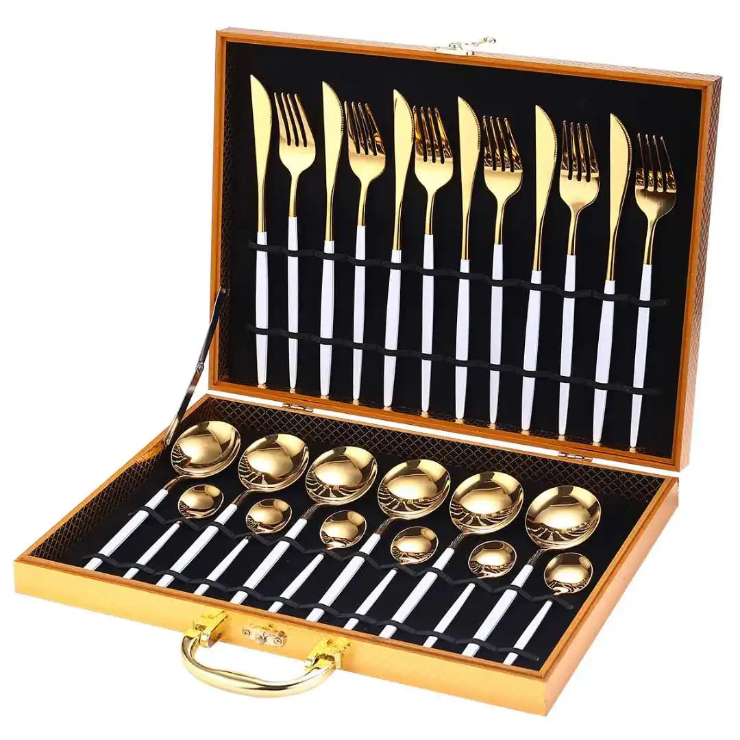 24 Pieces Luxury Cutlery Set Anti Spier
