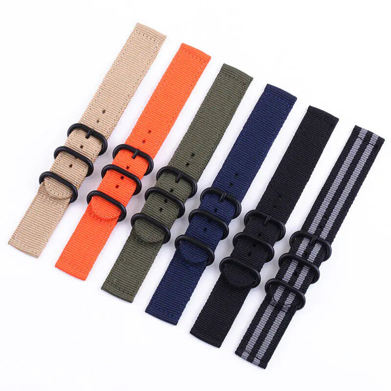 18mm 20mm 22mm Durable Military Woven Nylon Wrist Watch Band Quick Release Strap - Anti Spier 