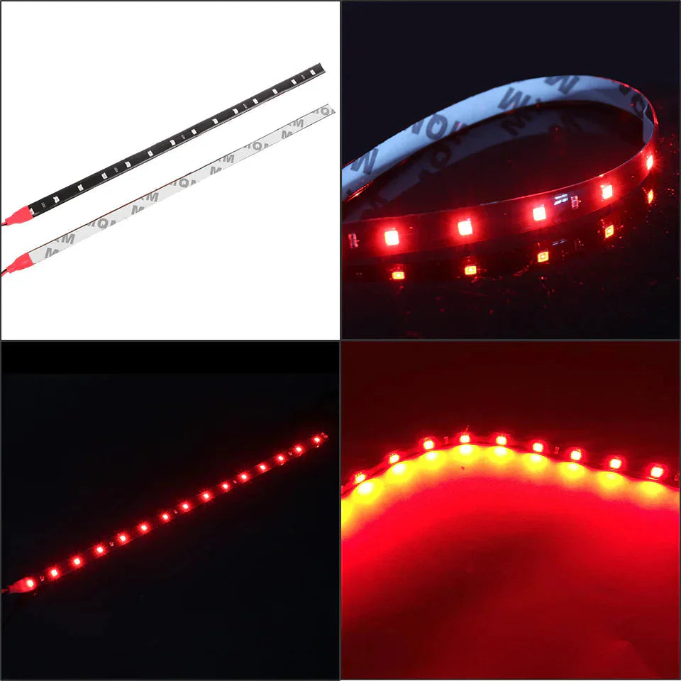 Lot Waterproof 12''/15 DC 12V Motor LED Strip Underbody Light For Car Motorcycle Anti Spier