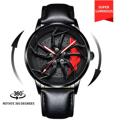 Men 3D Real Wheel Watches Anti Spier