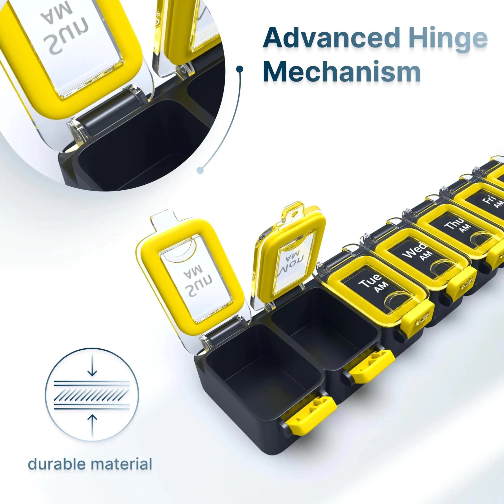 Weekly Pill Organizer 2 Times A Day Am Pm Pill Case Pill Box Yellowblue Plastic Anti Spier