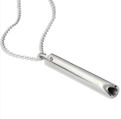 Titanium Whistle Steel Pendant Necklace Anti Spier