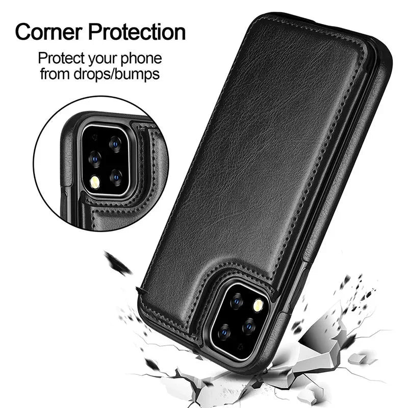 Wallet Phone Cases for IPhone 11 Pro Max 6S 6 7 8 Plus XS Max XR Case Cover Retro Flip Leather Phone Case for Iphone 7 Case Capa Anti Spier