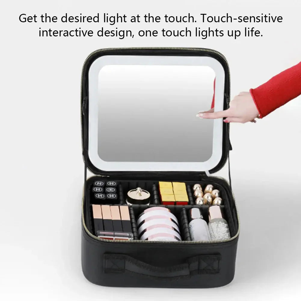 Smart LED Cosmetic Case with Mirror Anti Spier