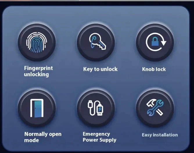 Smart Round Door Lock Ball Lock Household Smart Lock One Hold Open Fingerprint Lock Anti Spier